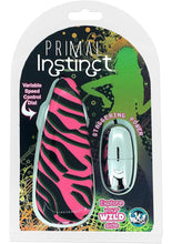 Load image into Gallery viewer, Primal Instinct Wired Remote Control Bullet Zebra Print Pink