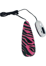 Load image into Gallery viewer, Primal Instinct Wired Remote Control Bullet Zebra Print Pink