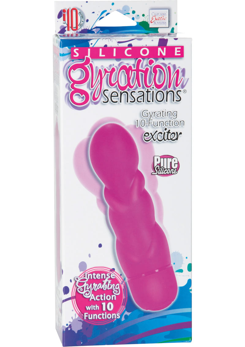 Silicone Gyration Sensations 10 Function Exciter Vibrator Waterproof Pink 5.25 Inch