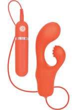 Load image into Gallery viewer, Silicone Gyration Sensations 10 Function Tickler Wired Remote Controled Vibrator Orange 3.5 Inch