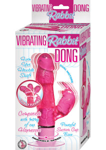 Vibrating Rabbit Dong Jelly Waterproof Pink 8 Inch