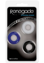 Load image into Gallery viewer, Renegade Stamina Cock Rings Assorted Colors 3 Each Per Pack