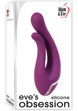 Load image into Gallery viewer, Adam and Eve Eve`s Obsession Silicone Dual Vibrator Waterproof Purple 6.5 Inch