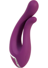 Load image into Gallery viewer, Adam and Eve Eve`s Obsession Silicone Dual Vibrator Waterproof Purple 6.5 Inch