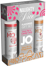 Load image into Gallery viewer, Jo Naughty Or Nice Flavored Waterbased Lube Gift Set Candy Cane And Gingerbread 1 Ounce Each 2 Set