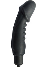 Load image into Gallery viewer, Mack Tuff Ribbed Vibrating Silicone Penis Vibrator Black 5 Inch