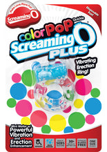 Load image into Gallery viewer, Color Pop Quickie Screaming O Plus Vibrating Ring Silicone Cockring Blue