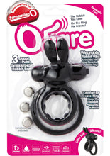 Load image into Gallery viewer, Screaming O Ohare Silicone Vibrating Rabbit Cockring Waterproof Black