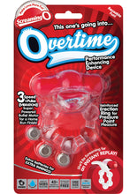 Load image into Gallery viewer, Screaming O Overtime Silicone Vibrating Cockring Waterproof Red