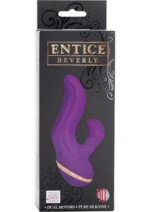 Entice Beverly Silicone Dual Moter Vibe Waterproof Raspberry 4 Inch