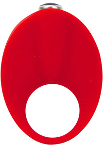 Caliber Vibrating Silicone Cock Ring Waterproof Red