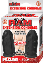 Load image into Gallery viewer, Ram Extension Condoms Latex Extender Sleeves Black 2 Each Per Box