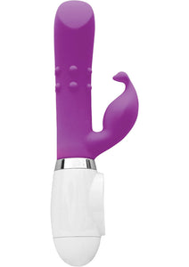 Ravishing Angel Kiss Silicone Dual Vibrator Waterproof Purple 9 Inch
