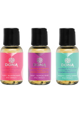 Load image into Gallery viewer, Dona Let Me Touch You Pheromone Infused Scented Massage Oil Gift Set 3 Each 1 Ounce Bottle