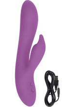 Load image into Gallery viewer, Lust L15 Silicone Rechargeable Dual Vibrator Waterproof Purple 8.25 Inch
