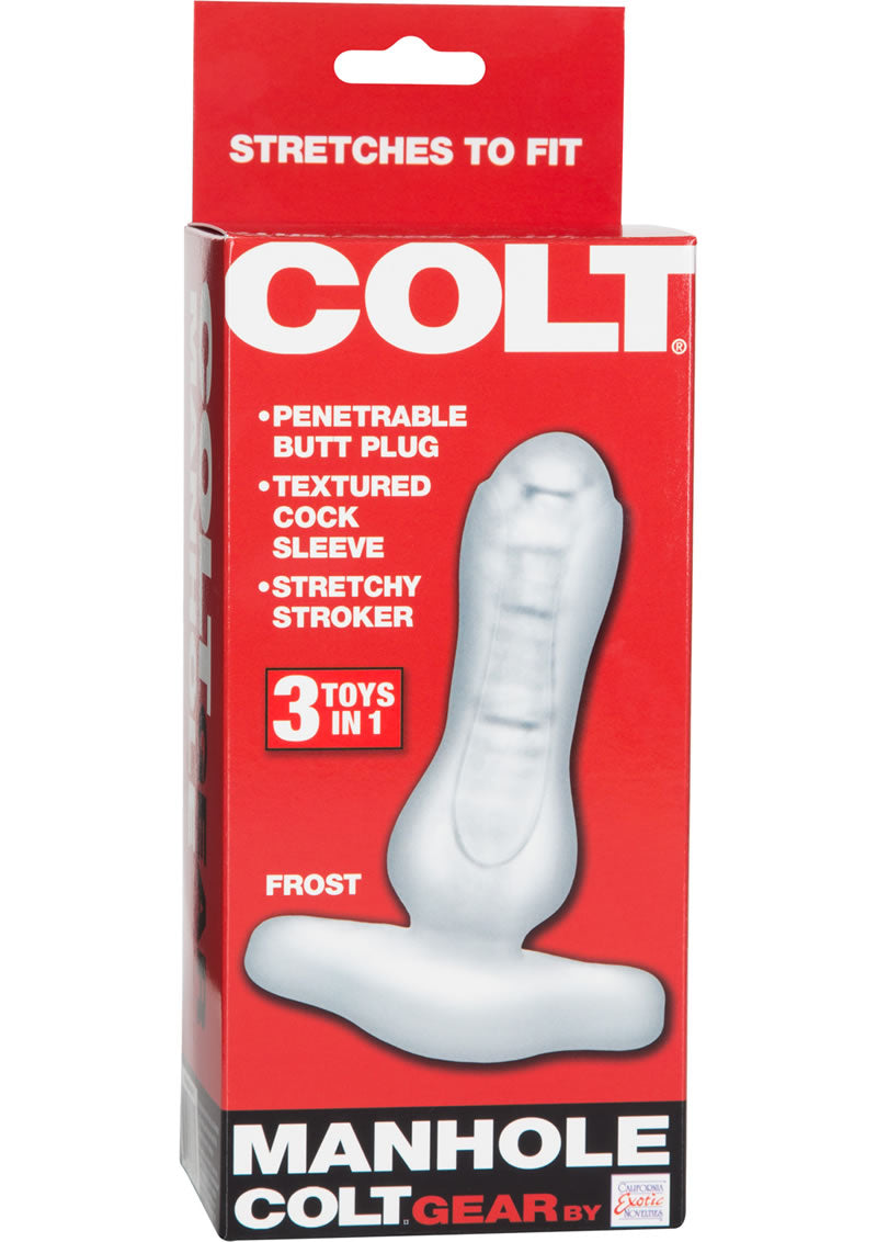 Colt Manhole 3 in 1 Butt Plug Cock Sleeve And Stroker Clear 7.5 Inch