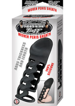 Load image into Gallery viewer, Mack Tuff Woven Penis Sheath Silicone Sleeve Black 6 Inch