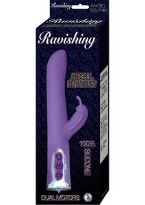 Ravishing Angel Butterfly Silicone Dual Moter Vibe With Clit Stimulator Waterproof Purple 9.37 Inch