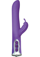 Load image into Gallery viewer, Ravishing Angel Butterfly Silicone Dual Moter Vibe With Clit Stimulator Waterproof Purple 9.37 Inch