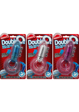 Double O 8 Vibrating Cockring With Ticklers Waterproof