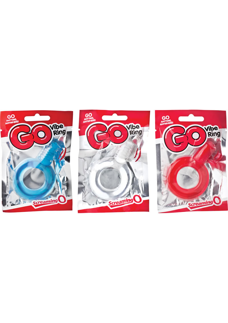 Go Vibe Ring Disposable Cockrings Assorted Colors 18 Each Per Counter Display