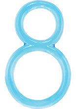 Load image into Gallery viewer, Ofinity Super Stretchy Double Silicone Cockring Waterproof Blue