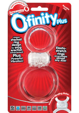Load image into Gallery viewer, Ofinity Plus Super Stretchy Vibrating Double Silicone Cockring Waterproof Clear