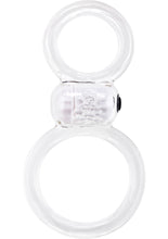 Load image into Gallery viewer, Ofinity Plus Super Stretchy Vibrating Double Silicone Cockring Waterproof Clear