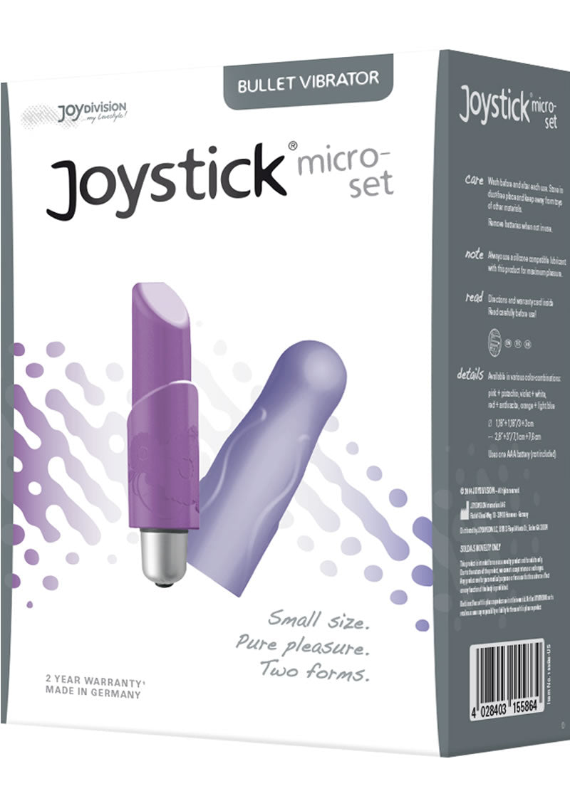 Joystick Micro Set Ladylike Bullet With Silicone Sleeves Waterproof Blackberry And Lilac 3.15 Inch