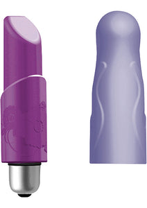 Joystick Micro Set Ladylike Bullet With Silicone Sleeves Waterproof Blackberry And Lilac 3.15 Inch
