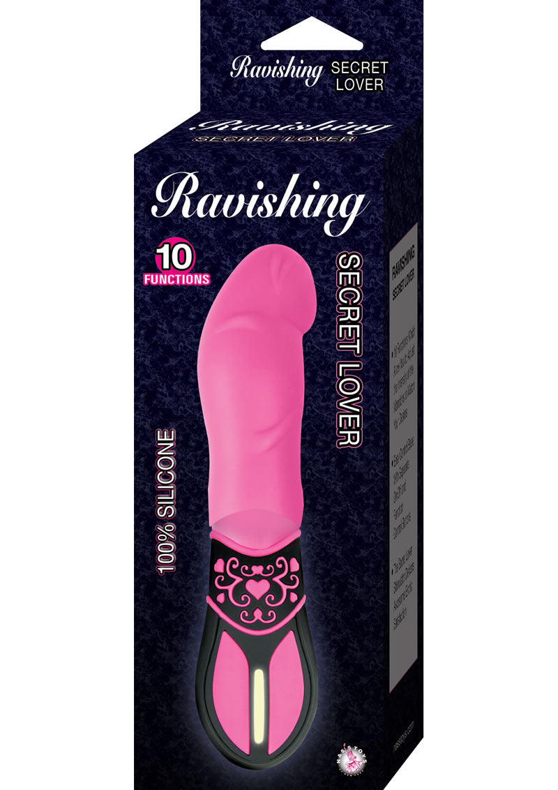 Ravishing 10 Function Secret Lover Silicone Vibe Waterproof Pink 6.87 Inch