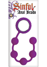 Load image into Gallery viewer, Sinful Anal Beads Silicone Purple 12 Inch