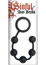 Load image into Gallery viewer, Sinful Anal Beads Silicone Black 12 Inch