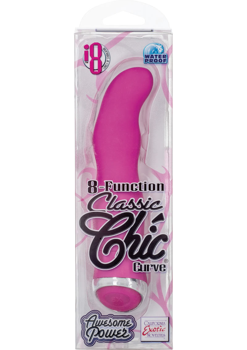 8 Function Classic Chic Curve Vibrator Waterproof Pink 4.25 Inch