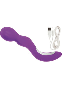 Embrace Lovers Wand Silicone Rechargeable Massager Waterproof Purple 9 Inch