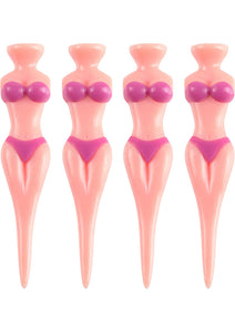Teezers Sexy Golf Tees Pink and Tan 4 Pack
