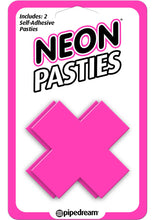 Load image into Gallery viewer, Neon Pasties X Shaped Self Adhesive Pink 2 Each Per Pack