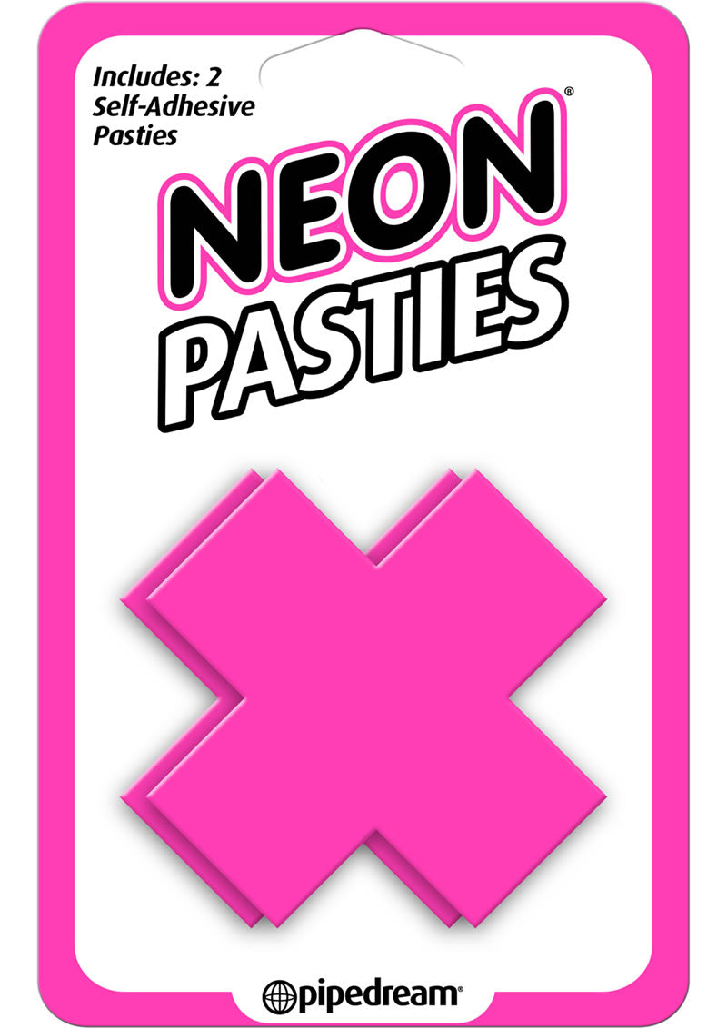 Neon Pasties X Shaped Self Adhesive Pink 2 Each Per Pack