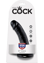 Load image into Gallery viewer, King Cock Realistic Dildo Waterproof Black 6 Inch