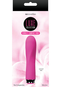 Luxe Collection Scarlet Compact Silicone Vibe Rechargeable Waterproof Pink