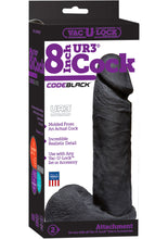 Load image into Gallery viewer, Vac U Lock Codeblack UR3 Realistic Cock With Balls Attachment Black 8 Inch