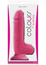 Load image into Gallery viewer, Colours Softies Realistic Dildo With Balls Pink 7 Inch