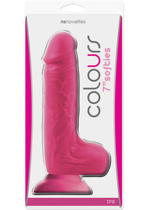 Colours Softies Realistic Dildo With Balls Pink 7 Inch