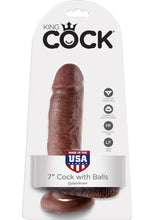 Load image into Gallery viewer, King Cock Realistic Dildo With Balls Brown 7 Inch