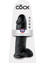 Load image into Gallery viewer, King Cock Realistic Dildo With Balls Black 12 Inch