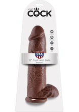 Load image into Gallery viewer, King Cock Realistic Dildo With Balls Brown 12 Inch