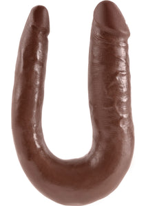 King Cock U-Shaped Small Double Trouble Dildo Brown