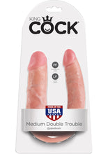 Load image into Gallery viewer, King Cock U-Shaped Medium Double Trouble Dildo Flesh