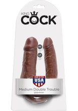 Load image into Gallery viewer, King Cock U-Shaped Medium Double Trouble Dildo Brown