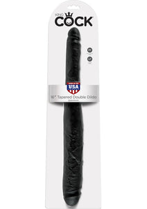 King Cock Tapered Double Dildo Black 16 Inch